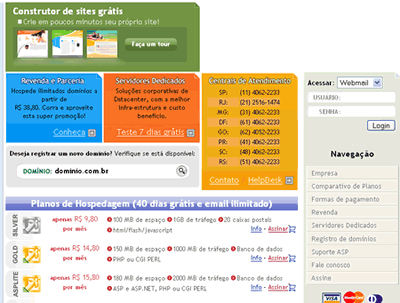 Imagem parcial da home tal como  apresentada aos visitantes humanos